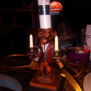 Antique one of a kind monkey lamp